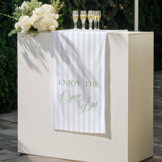 Bannière de mariage avec bar ouvert à rayures vert