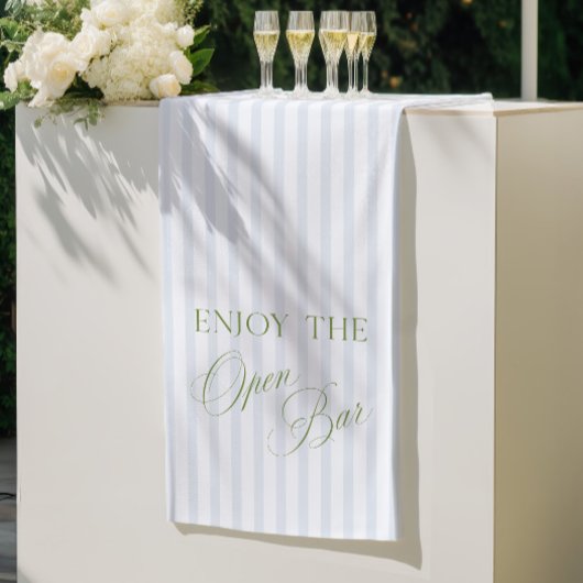 Bannière de mariage avec bar ouvert à rayures vert
