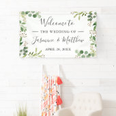 Bannière de mariage avec verdure d'eucalyptus (En situation)