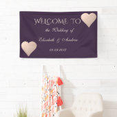Bannière de mariage Cœurs Moderne Romantique Éléga (En situation)
