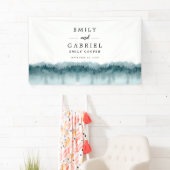 Bannière de Mariage d'aquarelle de la forêt de Rus (En situation)