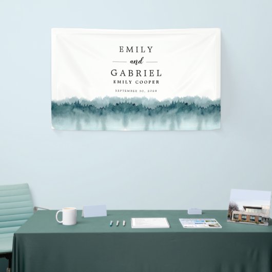 Bannière de Mariage d'aquarelle de la forêt de Rus (Salon professionnel)