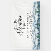 Bannière de Mariage d'aquarelle de la forêt de Rus (Vertical)