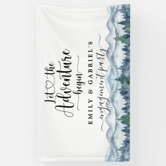 Bannière de Mariage d'aquarelle de la forêt de Rus (Vertical)