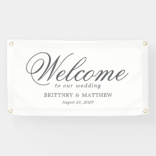 Bannière de Mariage de bienvenue de script formel