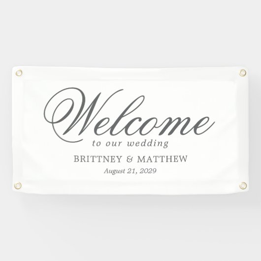 Bannière de Mariage de bienvenue de script formel (Horizontal)