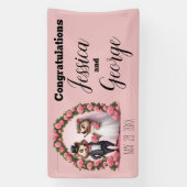 Bannière de mariage de mariés hérissons mignons (Verticale)