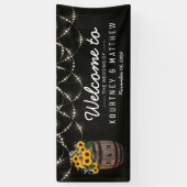 Bannière de Mariage de tournesol rustique (Vertical)