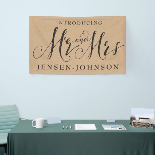 Bannière de Mariage de typographie cursive Mr & Mr (Salon professionnel)
