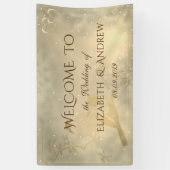 Bannière de mariage Élégant Chic Cœurs d'Or, Oisea (Vertical)