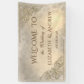 Bannière de mariage élégante et festive dorée (Vertical)