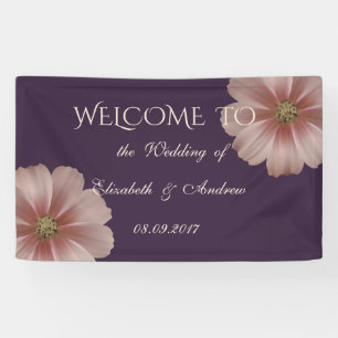Bannière de mariage élégante moderne romantique au