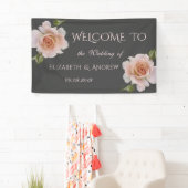 Bannière de mariage Élégantes Roses Chic (En situation)