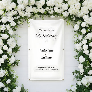 Bannière de mariage en portrait noir et blanc