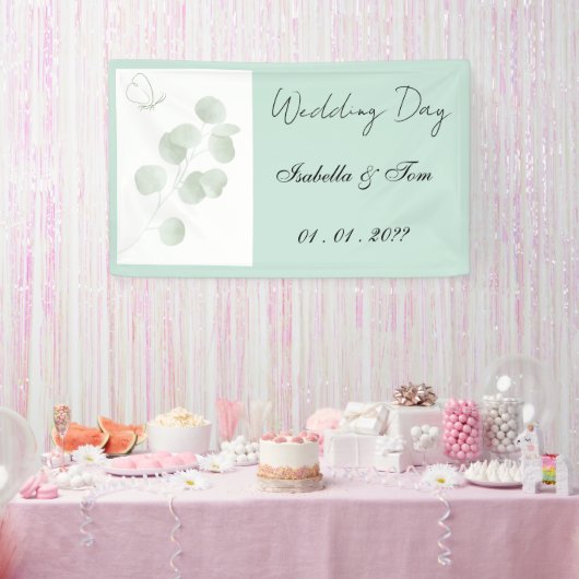 Bannière de mariage Eucalyptus | Fête de mariage B (Fête)