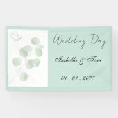 Bannière de mariage Eucalyptus | Fête de mariage B (Horizontal)