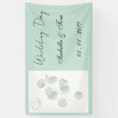 Bannière de mariage Eucalyptus | Fête de mariage B (Vertical)