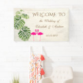 Bannière de mariage Flamants Tropicaux (En situation)