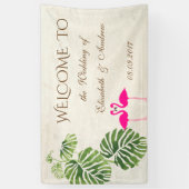 Bannière de mariage Flamants Tropicaux (Vertical)