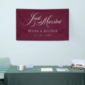 Bannière de mariage Ivory Burgundy Just Married (Salon professionnel)