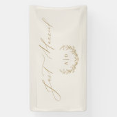 Bannière de mariage juste marié en monogramme de l (Verticale)