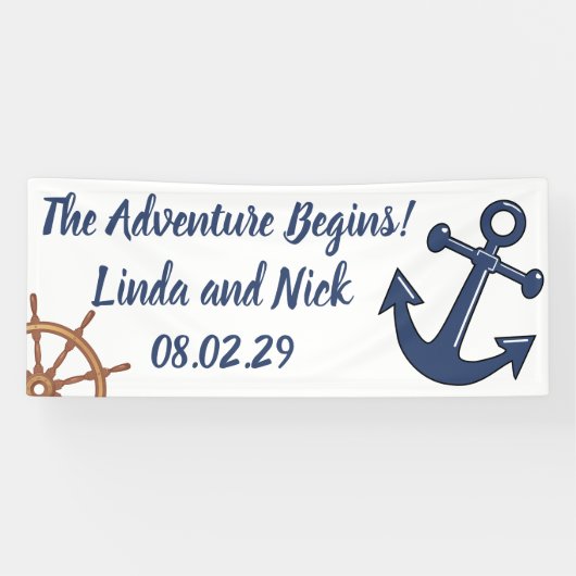 Bannière de mariage : L'aventure nautique commence (Horizontal)