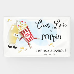 Bannière de mariage Love Popcorn