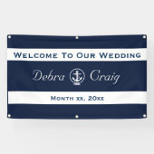 Bannière de mariage nautique 3' x 5' (Horizontal)