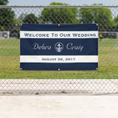 Bannière de Mariage nautique 3' x 5' (En situation)