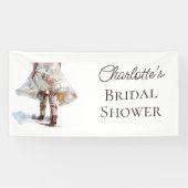 Bannière de Mariage Occidental Rustique Bottes pou (Horizontal)