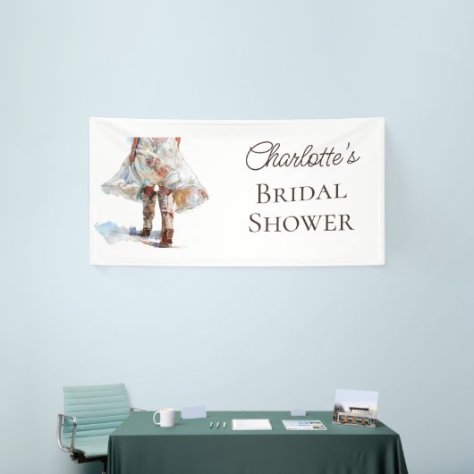 Bannière de Mariage Occidental Rustique Bottes pou (Salon professionnel)