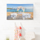 Bannière de mariage Palmier de Plage Tropicale (En situation)