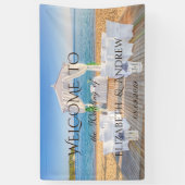 Bannière de mariage Palmier de Plage Tropicale (Vertical)