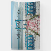 Bannière de mariage Palmier de Plage Tropicale (Vertical)