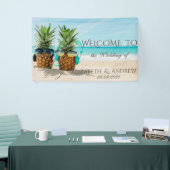 Bannière de mariage Plage tropicale, Ananas (Salon professionnel)