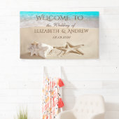 Bannière de mariage Plage Tropicale, Étoile de Mer (En situation)