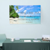 Bannière de mariage Plage Tropicale, Palmier (Salon professionnel)