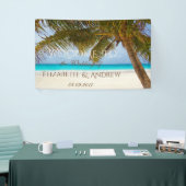 Bannière de mariage Plage tropicale, Palmier, Océa (Salon professionnel)