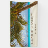 Bannière de mariage Plage tropicale, Palmier, Océa (Vertical)