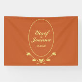 Bannière de Mariage Rose en terre cuite (Horizontal)