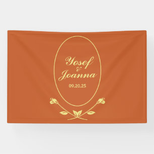 Bannière de Mariage Rose en terre cuite
