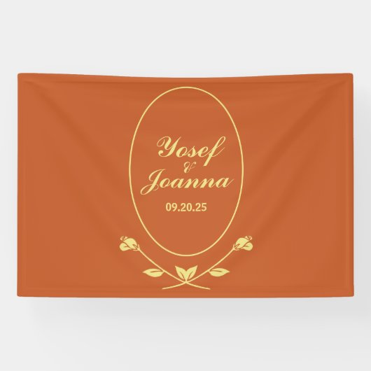 Bannière de Mariage Rose en terre cuite (Horizontal)