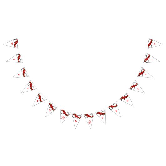 Bannière de mariage Rose Rouge Romantique – Lettre (Tout)