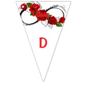 Bannière de mariage Rose Rouge Romantique – Lettre (Troisième drapeau)