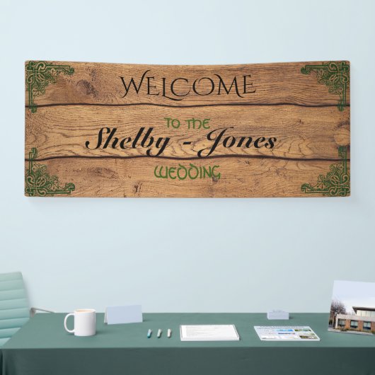 Bannière de Mariage rustique Celtique Claddagh (Salon professionnel)