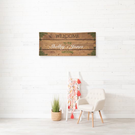 Bannière de Mariage rustique Celtique Claddagh (En situation)