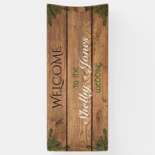 Bannière de Mariage rustique Celtique Claddagh (Vertical)