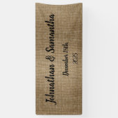 Bannière de mariage rustique personnalisée – Burla (Vertical)