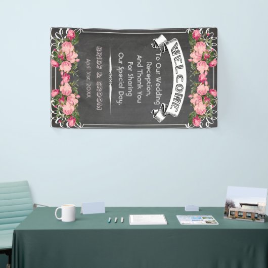bannière de mariage sur tableau noir, enseigne de (Salon professionnel)