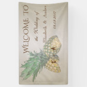 Bannière de mariage Tropical Beach, Ananas (Vertical)